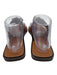 Frame Shoe Size 38 Brown Leather Ring Square Toe Screw Thong Sandals Brown / 38