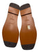 Frame Shoe Size 38 Brown Leather Ring Square Toe Screw Thong Sandals Brown / 38