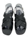 Kyma Shoe Size 38 Black Leather Criss Cross Buckle Strap Square Toe Sandals Black / 38