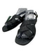 Kyma Shoe Size 38 Black Leather Criss Cross Buckle Strap Square Toe Sandals Black / 38