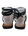 Frame Shoe Size 37.5 Black Leather Ring Square Toe Screw Thong Sandals Black / 37.5
