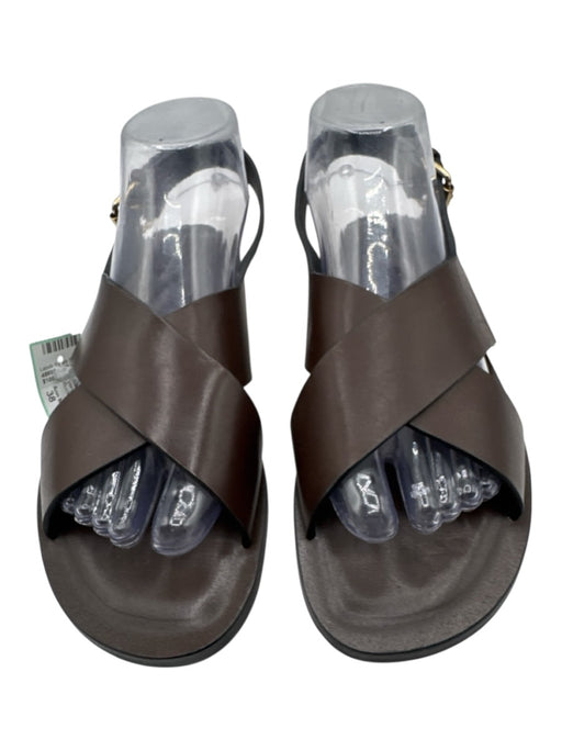 Ann Mashburn Shoe Size 38 Brown Leather Criss Cross Buckle Strap Sandals Brown / 38