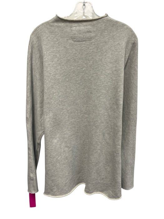 Frank & Eileen Size M Light Gray Cotton Raw Edge Heathered Sweatshirt Sweater Light Gray / M