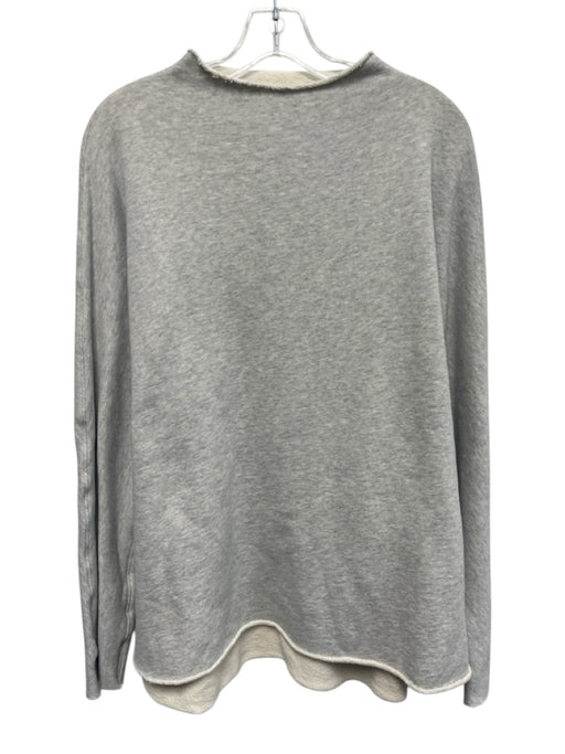 Frank & Eileen Size M Light Gray Cotton Raw Edge Heathered Sweatshirt Sweater Light Gray / M
