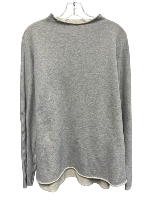 Frank & Eileen Size M Light Gray Cotton Raw Edge Heathered Sweatshirt Sweater Light Gray / M