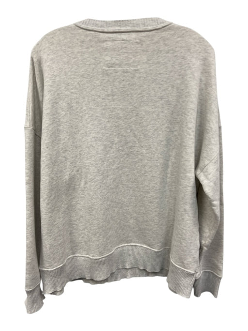 Frank & Eileen Size L Light Gray Cotton Ribbed Trim Heathered Crewneck Sweater Light Gray / L