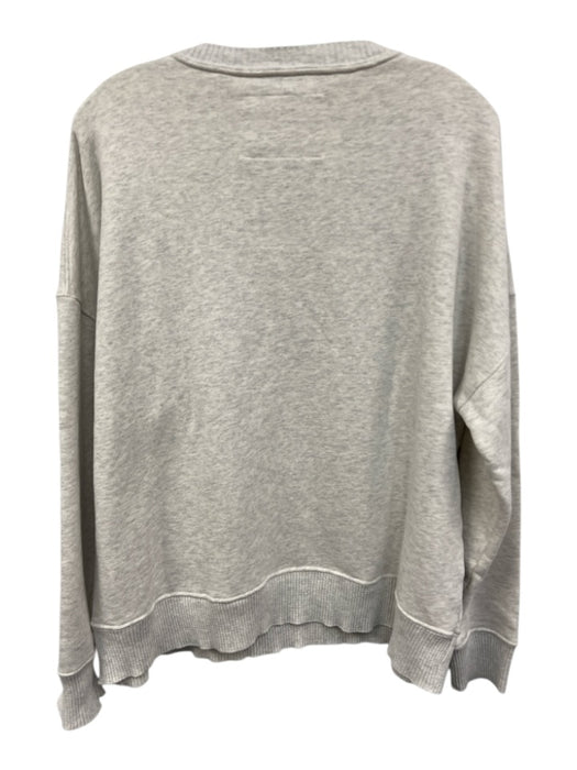 Frank & Eileen Size L Light Gray Cotton Ribbed Trim Heathered Crewneck Sweater Light Gray / L