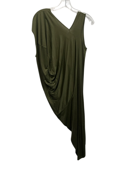 Zero + Maria Cornejo Size XS Olive Green Lyocell blend Asymmetric Neckline Dress Olive Green / XS