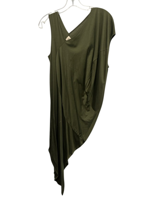 Zero + Maria Cornejo Size XS Olive Green Lyocell blend Asymmetric Neckline Dress Olive Green / XS