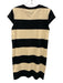 Current/Elliot Size 1 / S Black & Beige Cotton Wide Stripe Cap Sleeve Dress Black & Beige / 1 / S