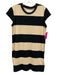 Current/Elliot Size 1 / S Black & Beige Cotton Wide Stripe Cap Sleeve Dress Black & Beige / 1 / S