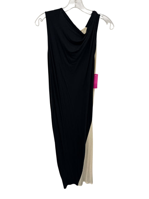 Zero + Maria Cornejo Size XS Black & Cream Viscose Blend Jersey Colorblock Dress Black & Cream / XS