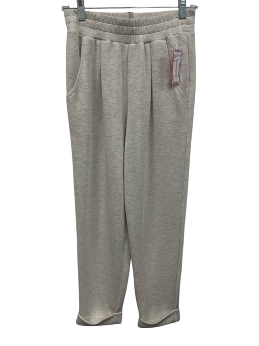 Varley Size XS Cream Viscose Blend Heathered Drawstring Waist Jogger Pants Cream / XS