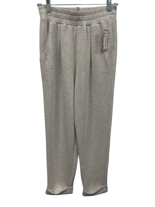 Varley Size XS Cream Viscose Blend Heathered Drawstring Waist Jogger Pants Cream / XS