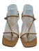 Loeffler Randall Shoe Size 8 Tan Brown Leather gold ball Ankle Wrap Sandals Tan Brown / 8