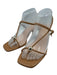 Loeffler Randall Shoe Size 8 Tan Brown Leather gold ball Ankle Wrap Sandals Tan Brown / 8