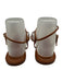 Loeffler Randall Shoe Size 8 Brown Leather gold ball Ankle Wrap Sandals Brown / 8