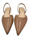 Anna F. Shoe Size 38 Beige Leather Pointed Toe Kitten Heel Slingback Pumps Beige / 38
