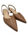 Anna F. Shoe Size 38 Beige Leather Pointed Toe Kitten Heel Slingback Pumps Beige / 38