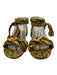 Amambaih Shoe Size 39 Yellow, Brown, Black Fabric Leather Sole Braided Sandals Yellow, Brown, Black / 39
