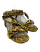 Amambaih Shoe Size 39 Yellow, Brown, Black Fabric Leather Sole Braided Sandals Yellow, Brown, Black / 39