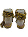 Amambaih Shoe Size 39 Yellow, Brown, Black Fabric Leather Sole Braided Sandals Yellow, Brown, Black / 39