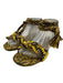 Amambaih Shoe Size 39 Yellow, Brown, Black Fabric Leather Sole Braided Sandals Yellow, Brown, Black / 39