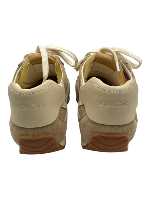 Vince Shoe Size 7 tan, beige, white Leather Suede lace up Round Toe Sneakers tan, beige, white / 7