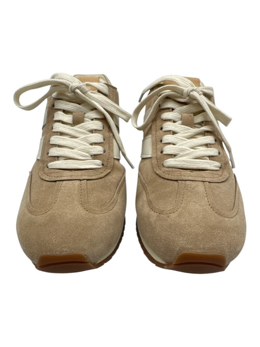 Vince Shoe Size 7 tan, beige, white Leather Suede lace up Round Toe Sneakers tan, beige, white / 7