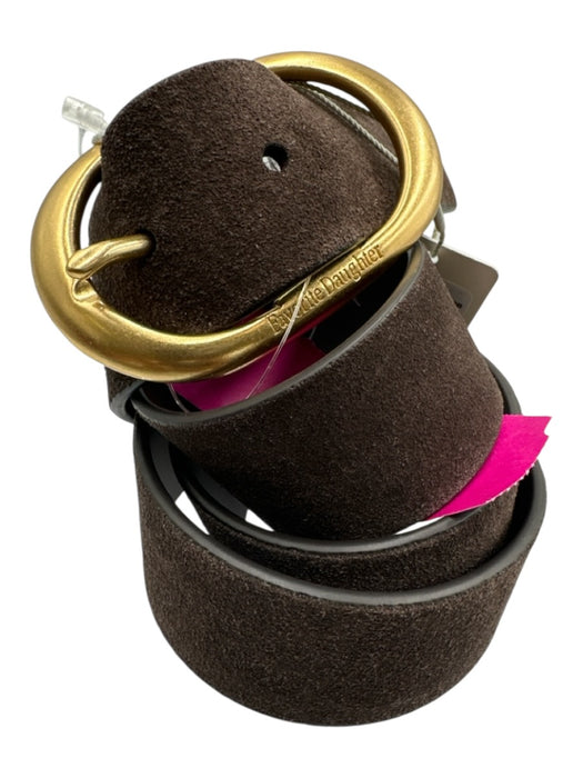 Favorite Daughter Brown Suede Brass Oval Buckle Belts Brown / S