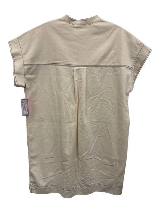 Minimalist Tamara Davydova Size XS/S Ivory White Organic Cotton Twill Dress Ivory White / XS/S