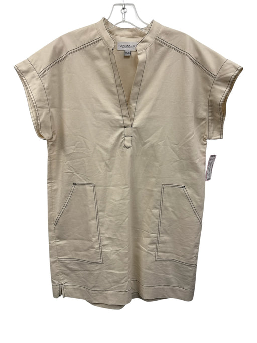 Minimalist Tamara Davydova Size XS/S Ivory White Organic Cotton Twill Dress Ivory White / XS/S
