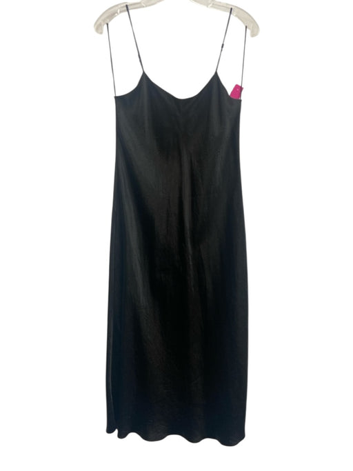Vince Size S Black Acetate Midi Spaghetti Strap Slip Dress Black / S