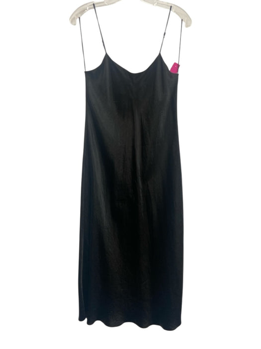 Vince Size S Black Acetate Midi Spaghetti Strap Slip Dress Black / S