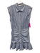 Veronica Beard Size 8 Blue & White Cotton Blend Ruched Front Stripe Dress Blue & White / 8