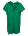 Frank & Eileen Size S Green Cotton Raw Edge Short Sleeve Collar Shift Dress Green / S
