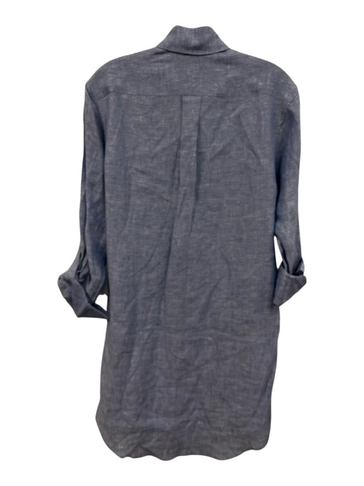 Emily Phillips Size 3 / S Blue Linen Chambray Button Down Long Sleeve Dress Blue / 3 / S