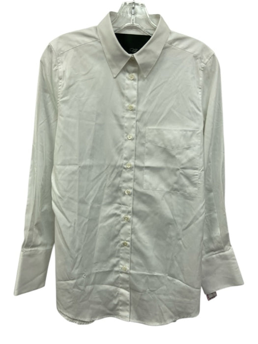 claridge + king Size S White Cotton Long Sleeve pocket Button Down Top White / S