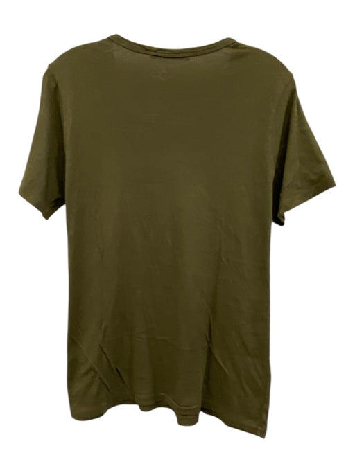 Jenni Kayne Size S Olive Green Cotton Scoop Neck short sleeve Top Olive Green / S