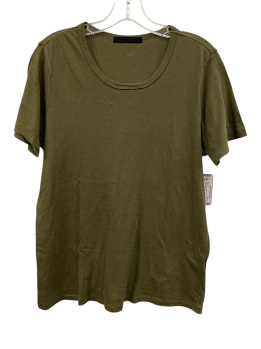 Jenni Kayne Size S Olive Green Cotton Scoop Neck short sleeve Top Olive Green / S