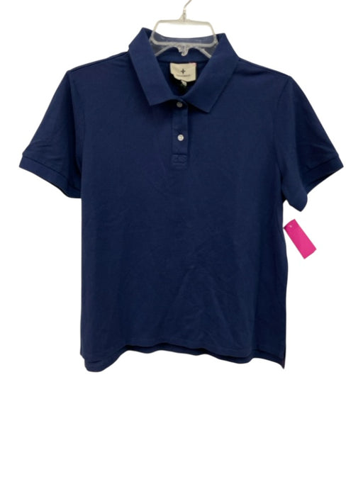 Tuckernuck Size M Navy Blue Cotton Pique Short Sleeve Polo Top Navy Blue / M
