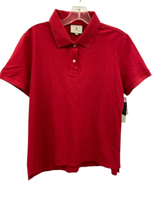 Tuckernuck Size M Red Cotton Pique Short Sleeve Polo Top Red / M