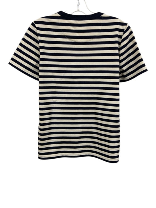 Tory Burch Size M Navy blue & Cream Cotton Stripe Logo short sleeve Top Navy blue & Cream / M
