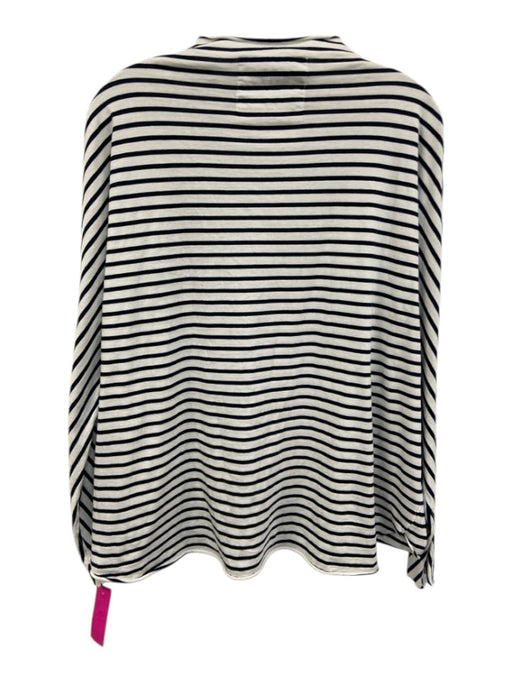 Frank & Eileen Size S Black & White Cotton Raw Edge Stripe high neck Top Black & White / S
