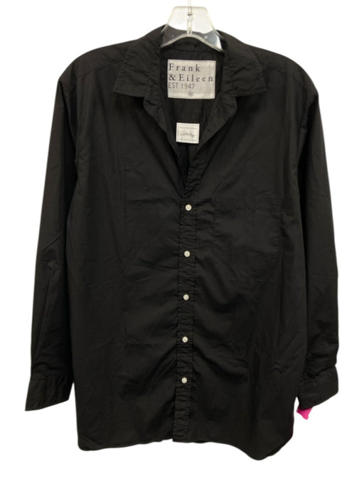 Frank & Eileen Size M Black Cotton Long Sleeve Button Down Top Black / M