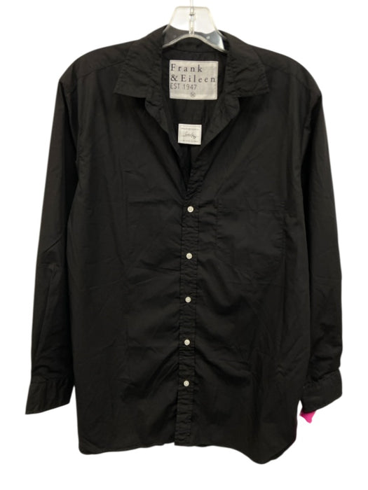 Frank & Eileen Size M Black Cotton Long Sleeve Button Down Top Black / M
