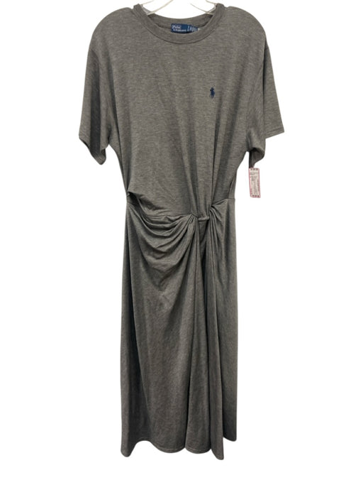Polo Ralph Lauren Size S Gray Lyocell blend Heathered Knot Waist Midi Dress Gray / S