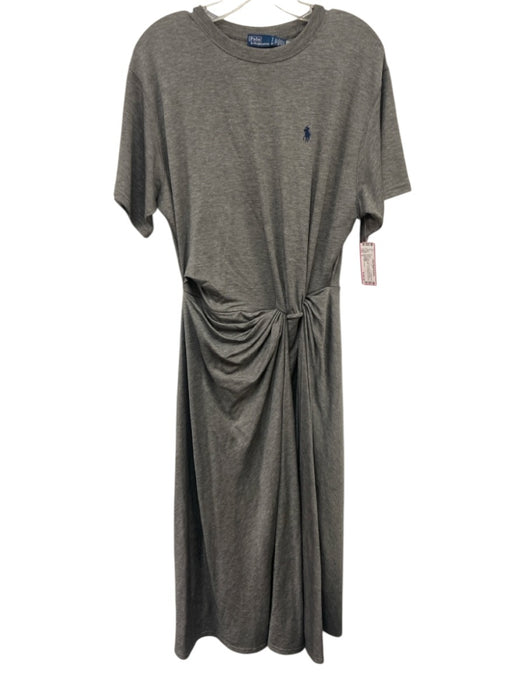 Polo Ralph Lauren Size S Gray Lyocell blend Heathered Knot Waist Midi Dress Gray / S