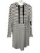 Frank & Eileen Size XS White & Navy Blue Cotton Stripe Raw Edge Hoodie Dress White & Navy Blue / XS