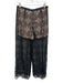 Elie Tahari Size 4 Black & Beige Polyester & Silk Lace Overlay Floral Pants Black & Beige / 4